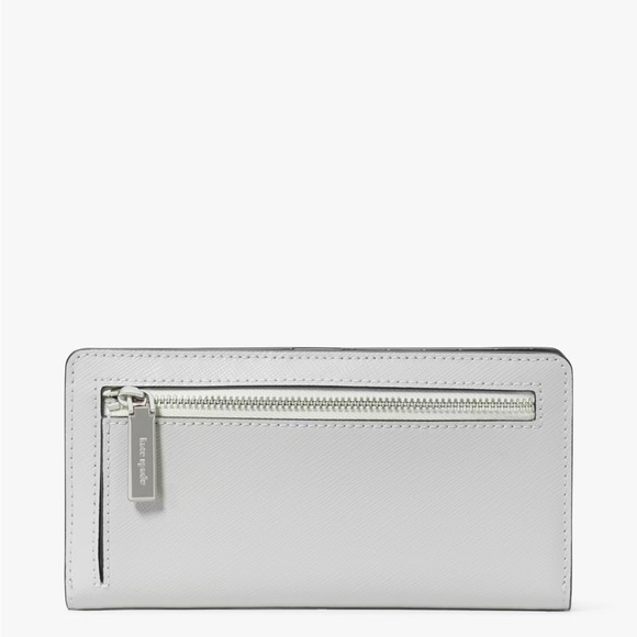 NWT Kate Spade Madison Large Slim Bifold Wallet - Platinum - Picture 3 of 4